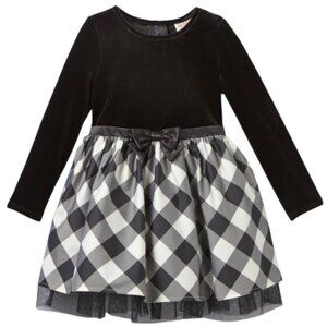 Toddler Girls' Plaid Velour Long Sleeve Dress - Cat & Jack